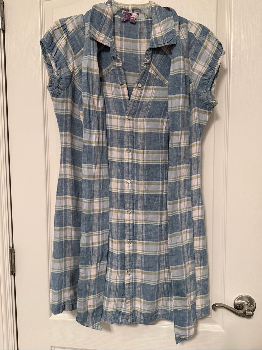 Buffalo David Bitton Blue Plaid Button-Down Casual Dress